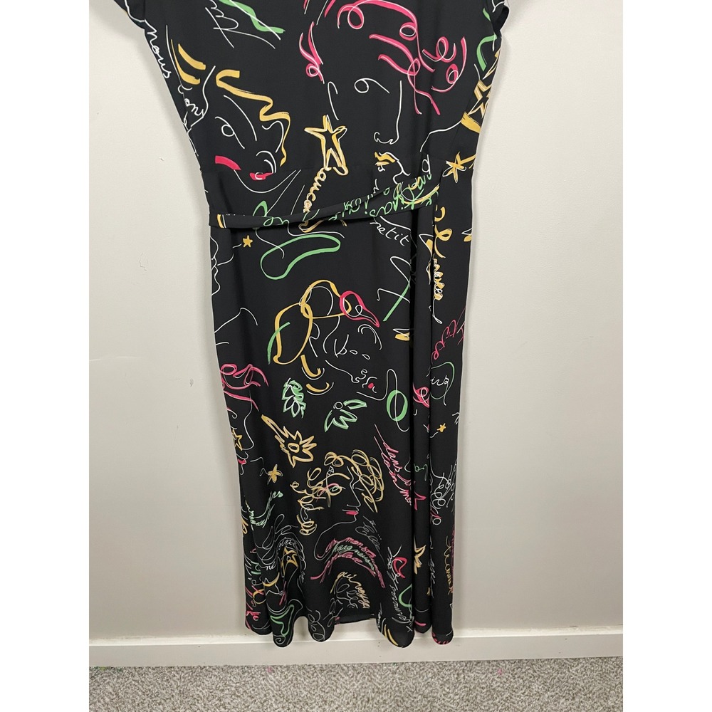 Aritzia Babaton Wallace Split Wrap Midi Dress in Doodle Print Size Small - Picture 8 of 12
